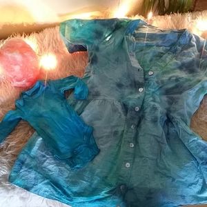 Maternity linen tie dye
